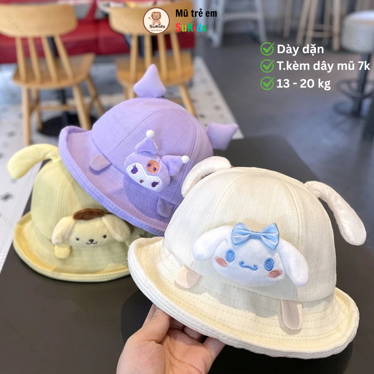 หมวกกันแดดปีกกว้างดีไซน์น่ารักสําหรับเด็ก Sanrio Kuromi Cinnamon Sukids SK85