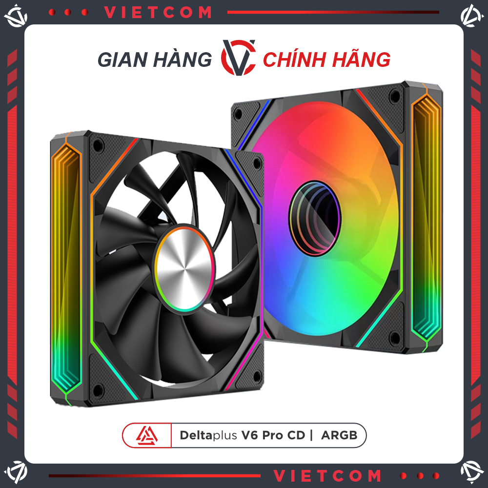 ARGB LED FAN Deltaplus V6 PRO CD - รุ่นลมไปข้างหน้าและถอยหลัง