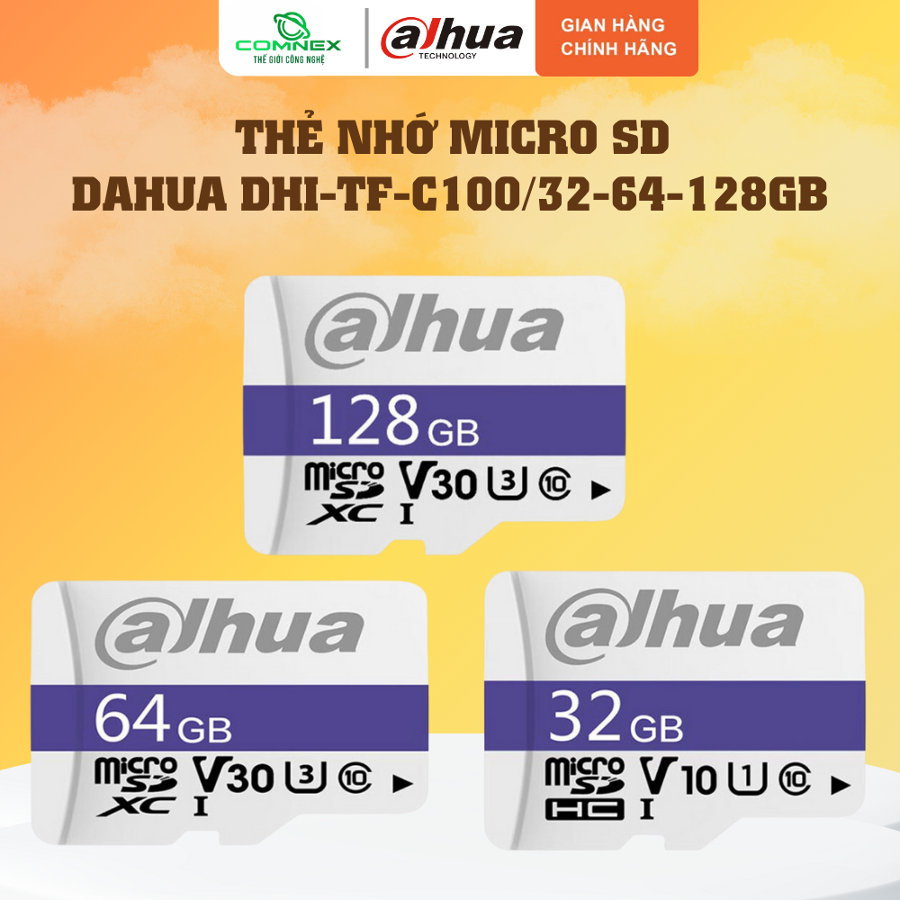 การ์ดหน่วยความจําของแท้ DAHUA SD Card 64G/128GB สําหรับกล้อง [DHI-TF-C100/64GB/128GB]