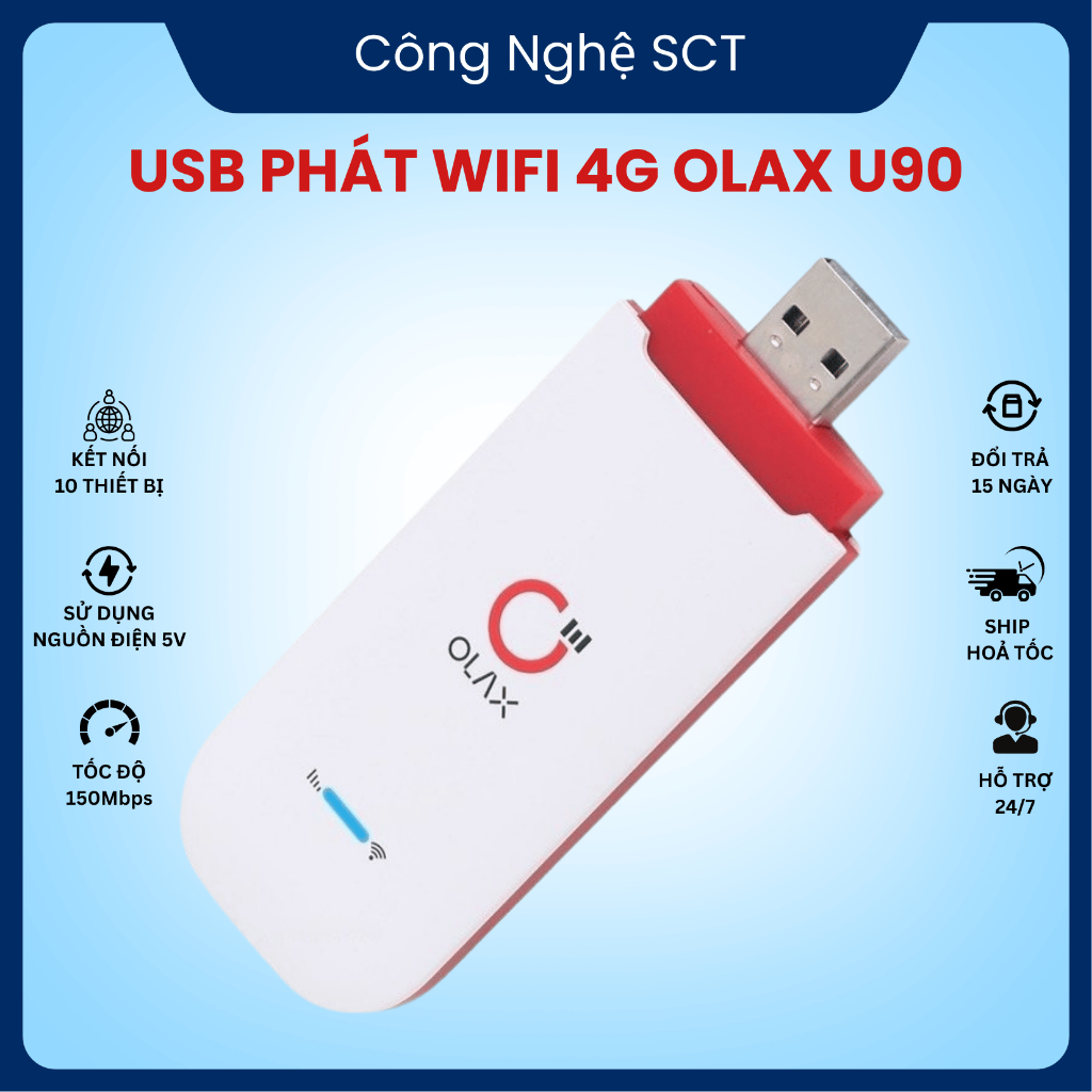 OLAX U90 USB Portable Wifi Transmitter - ติดตั้ง 4G 5G Sim, Broadcast Anywhere, เชื่อมต่อ 10 อุปกรณ์
