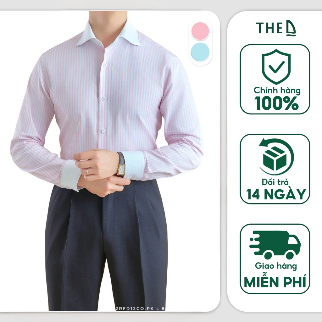 THE D เสื้อเชิ้ตคอปกสีขาวผู้ชาย ทรง REGULAR FIT ผ้าคอตตอน 100% 24.SH2RFD12CO