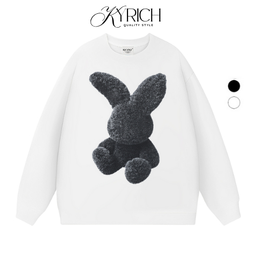 Richky Hanoi Premium Adlvv Black Fuzzy Rabbit Sweater