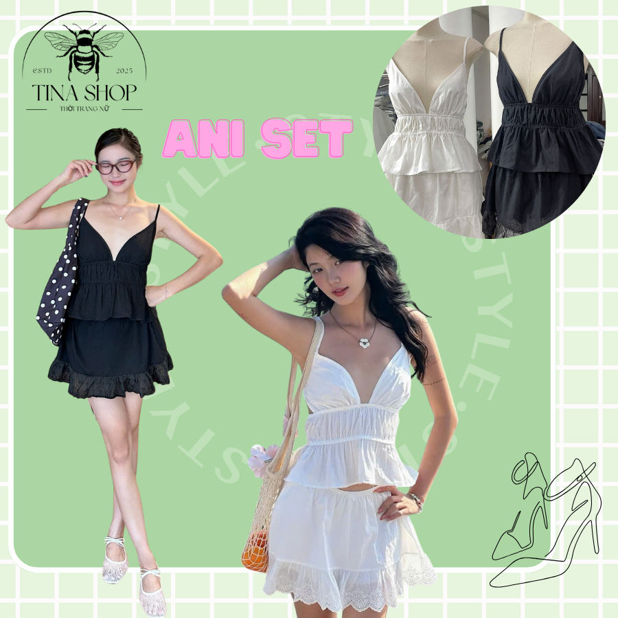 ANI SET - ชุด 2-STRING WITH LEVEL SKIRT - TINA SHOP