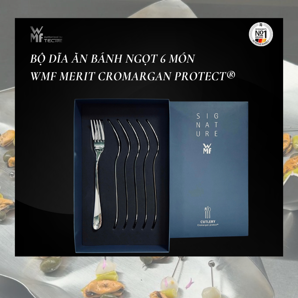 WMF - ชุดเค้กและจานผลไม้ Merit Cromargan Protect - จํานวน 6 จาน