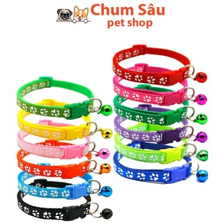 Vòng cổ lục lạc cho chó mèo hình dấu chân thú cưng