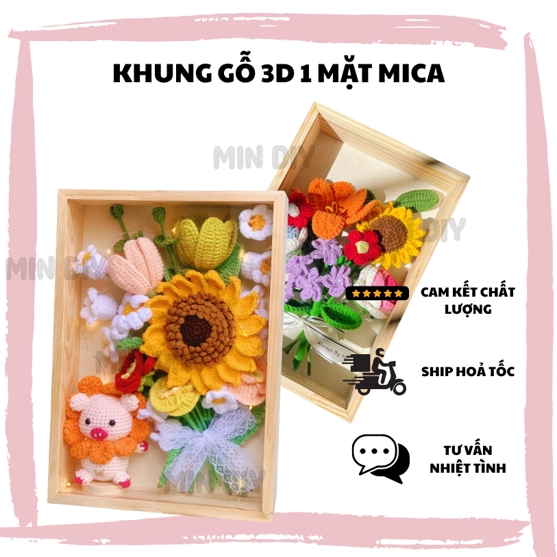 3D WOODEN BOX FRAME SIZE A4 (21 X 30) 1 MICA SIDE, 4CM DEEP IN MANY SIZES