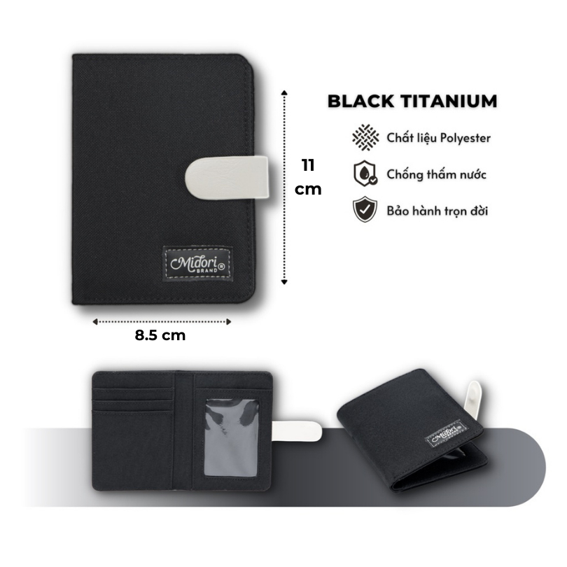 กระเป๋าสตางค์ผ้าแนวตั้งสําหรับผู้ชายและผู้หญิงโพลีเอสเตอร์ TITANIUM กันน้ํา Unisex แบรนด์ท้องถิ่นของแท้ Midori M Studio - รูปที่ 7