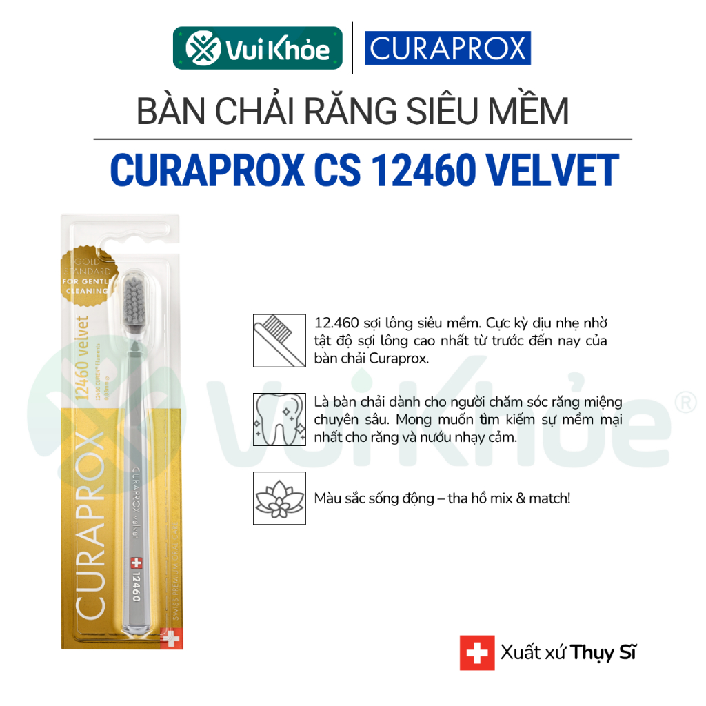 CURAPROX แปรงสีฟัน CS 12460 กํามะหยี่ | ตุ่ม1 | รหัสสินค้า 73327001