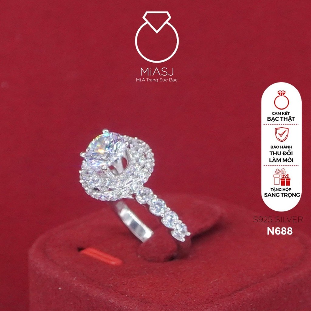 S925 แหวนเงินอิตาลีขอบกลึง N688 - MiA SJ