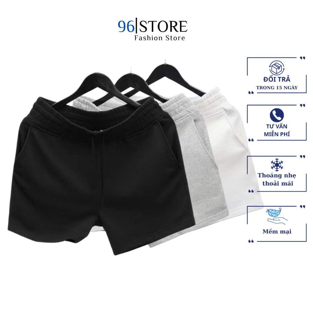 กางเกงขาสั้น กางเกงขาสั้นผู้ชายและผู้หญิง ผ้าคอตตอนหนังปลา - เย็นสบาย QTS02