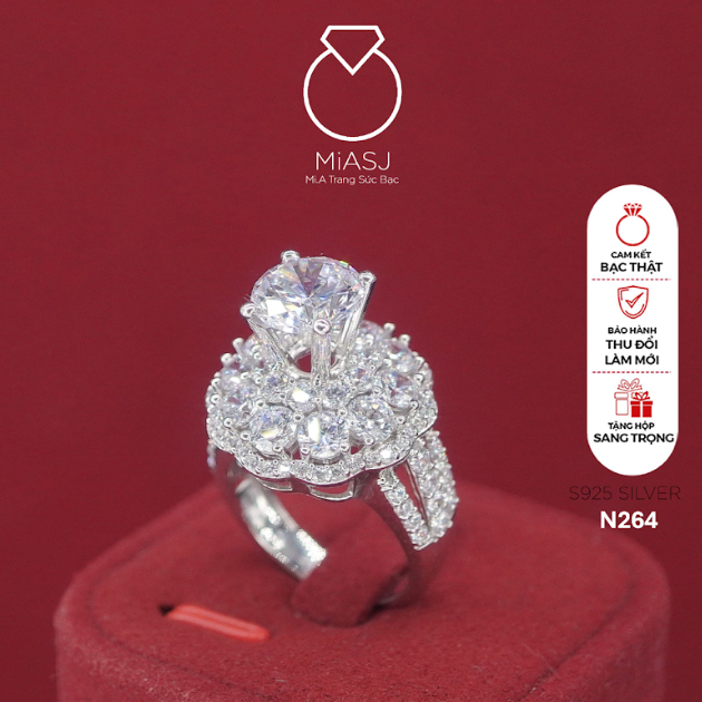 แหวนเงินอิตาลี S925 N264 - Mia SJ