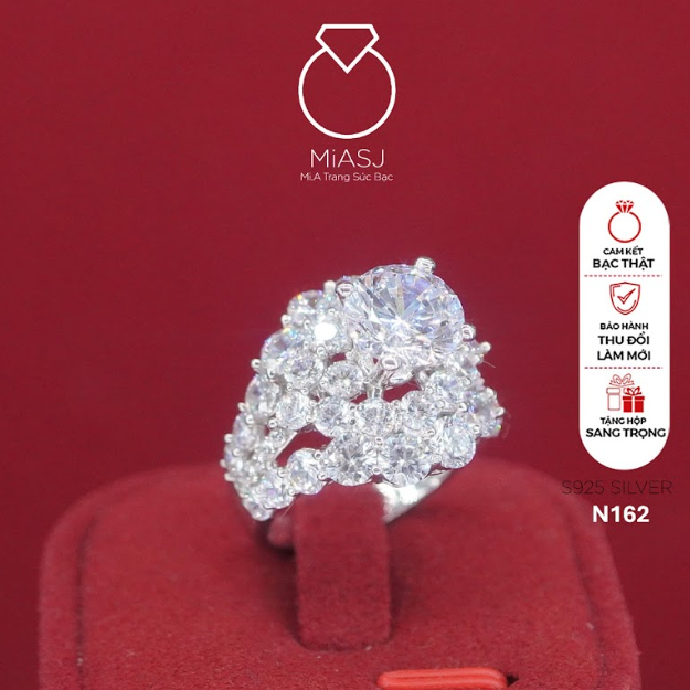 แหวนเงินอิตาลี S925 N162 - Mia SJ