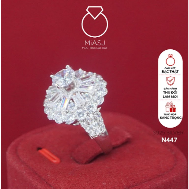 แหวนเงินอิตาลี S925 N447 - Mia SJ