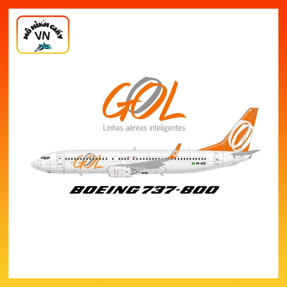 โบอิ้ง 737-800 GOL ประกอบกระดาษ รุ่น (ไฟ 1907) - MohinhgiayVN