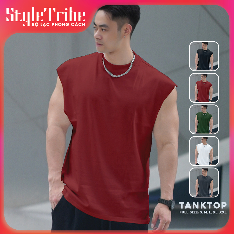 เสื้อยืดเสื้อกล้าม Unisex สีแดง ST001