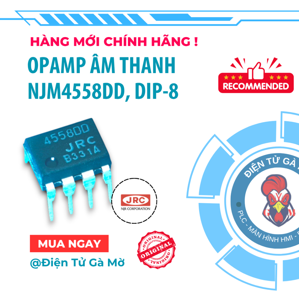 [1 CON] OPAMP เฉพาะเสียง, NJM4558DD 4558 DIP-8, New ของแท้ NJR 100%