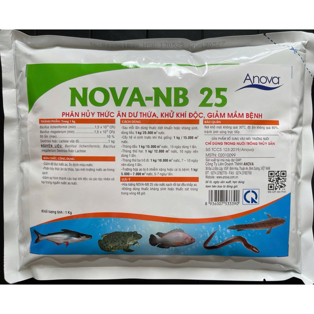 ผลิตภัณฑ์ชีวภาพ NOVA-NB 25 ของ Anova เฉพาะสําหรับบําบัดน้ําบ่อเพาะเลี้ยงสัตว์น้ํา