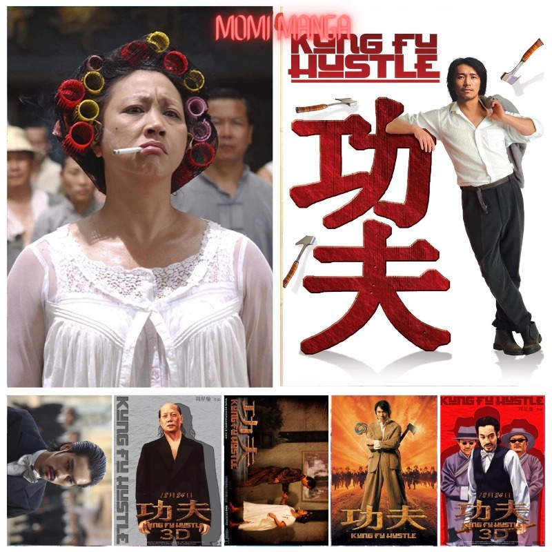 โปสเตอร์พิมพ์ด้วยตัวละครภาพยนตร์ Ultimate Kung - Fu Kung Fu Hustle ตกแต่งห้องนางสาว: 800
