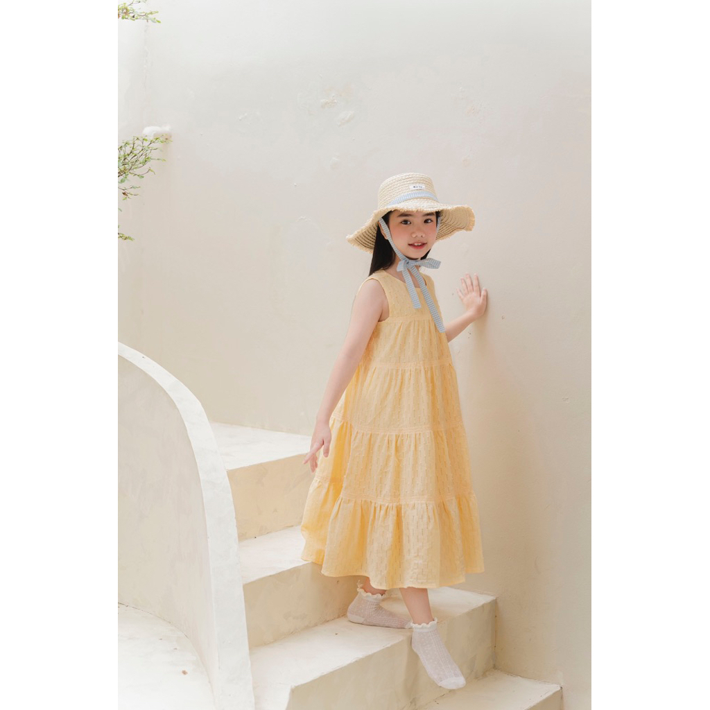 ชุดเดรสเด็กผู้หญิง LEAH babydoll ออกแบบด้วยชั้นหยาบและเจ้าหญิงบานอ่อน ๆ สําหรับเด็กตั้งแต่ 3,4,5,6,7