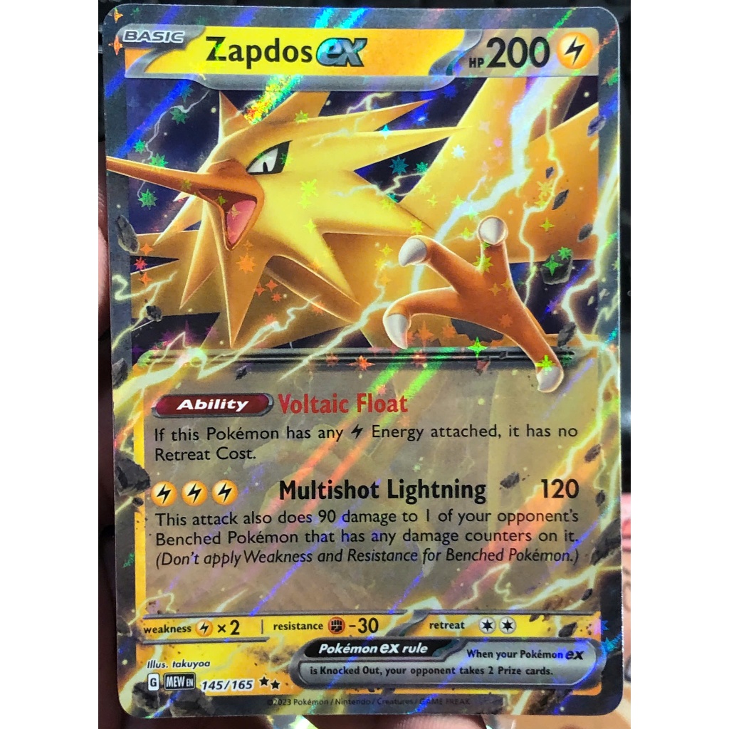 [KW2 Pokemon] [EN] การ์ด Zapdos ex - 145/165 - Ultra Rare