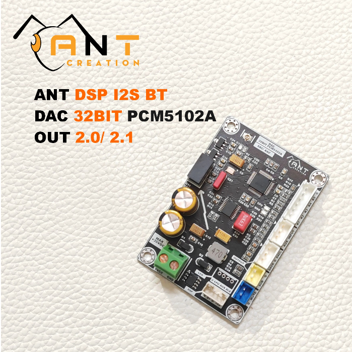 ANT DIY - ANT DSP I2S BT/ Bluetooth DSP MVsilicon 5.0 วงจร + DAC 32BIT PCM5102A + ซอฟต์แวร์รองรับ