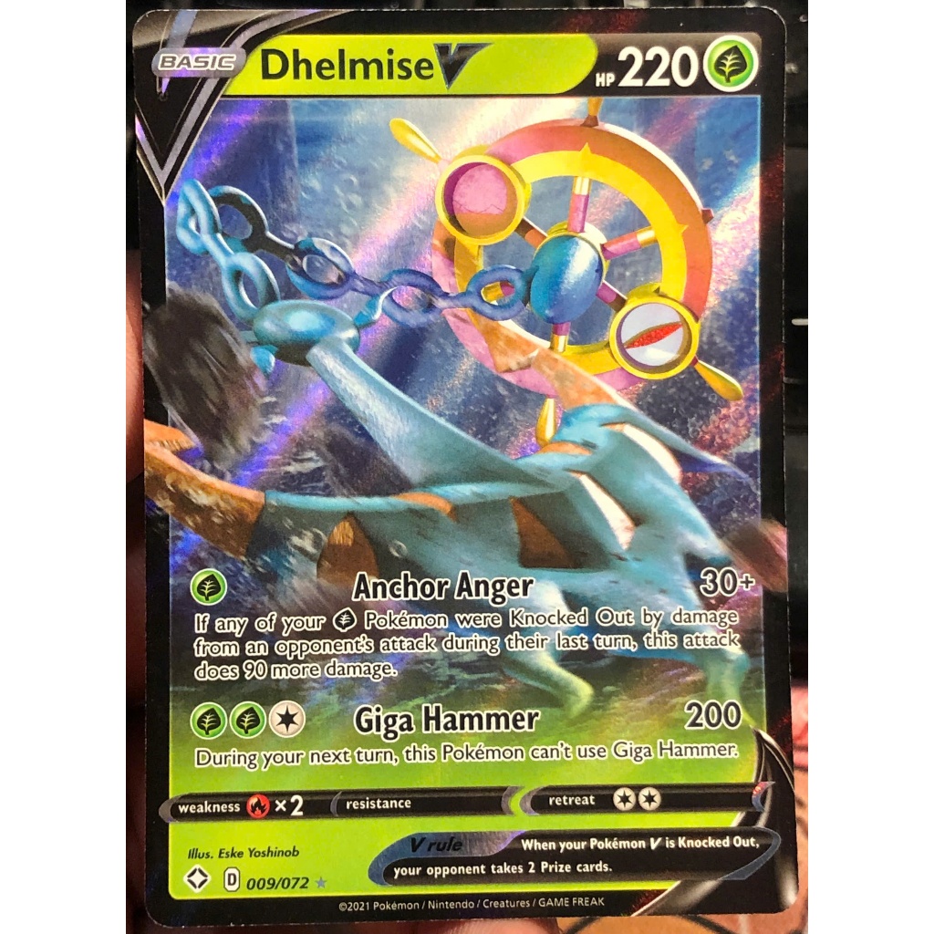[KW2 Pokemon] [EN] การ์ด Dhelmise V - 009/072 - Ultra Rare
