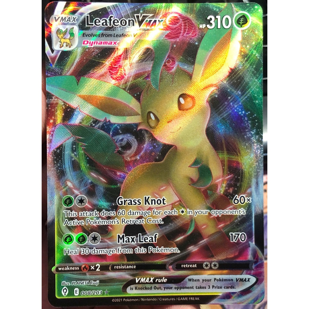 [KW2 Pokemon] [EN] การ์ด Leafeon VMAX - 008/203 - Ultra Rare