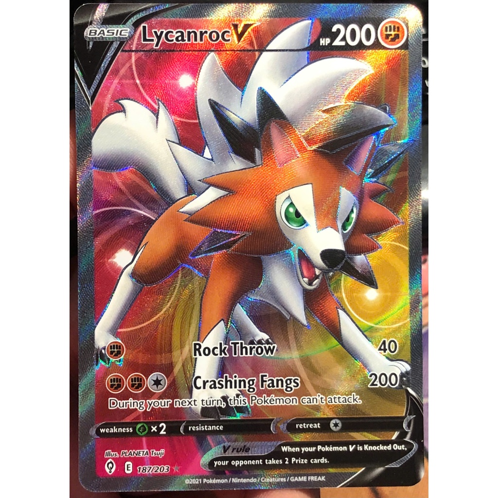 [KW2 Pokemon] [EN] การ์ด Lycanroc V - 187/203 - Full Art Ultra Rare