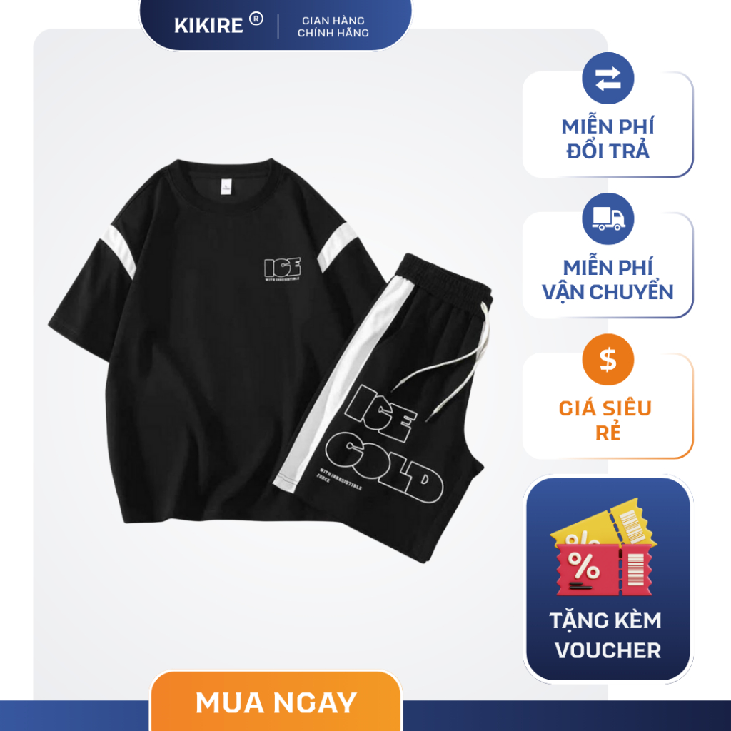 น้ําแข็ง ทอง พิมพ์แขนสั้นผู้ชายชุดกีฬาฤดูร้อนชุดผู้ชายรอบคอแขนหลวมดีการดูดซึมเหงื่อขนาดเต็ม45-75กิโล