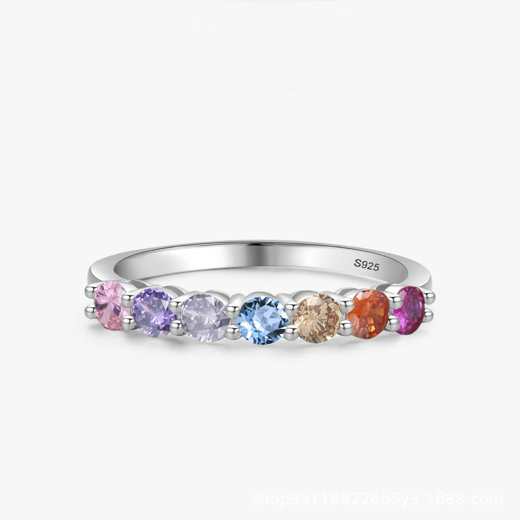 [S925 SILVER] S925 แหวนเงิน RAINBOW Sparklevn