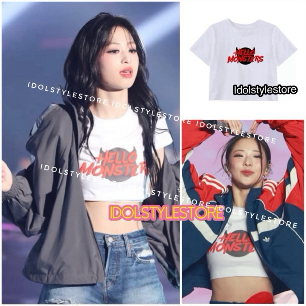เสื้อครอปยางยืด Hello Babymonster Ahyeon และ Ruka
