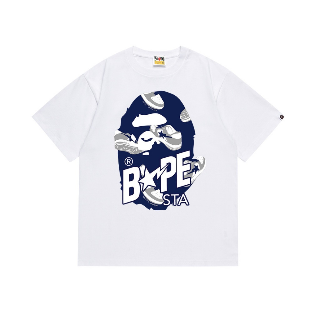เสื้อยืด BAPE Miami พิมพ์ลายด้านหน้า Sharp - เสื้อยืดผู้ชายและผู้หญิงสไตล์ Bassic
