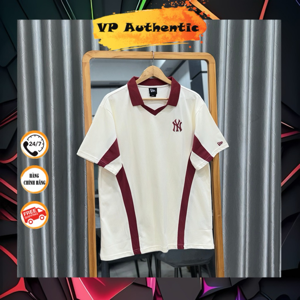 [ ของแท้ ] New Era Polo Shirt เสื้อคอเต่า Ny Cream ของแท้ (VP Authentic )