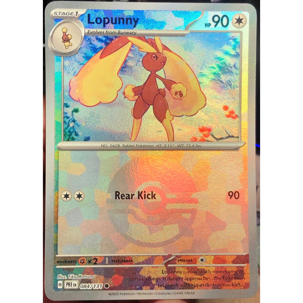 [KW2 Pokemon] [EN] การ์ด Lopunny - 084/131 - Common Pokeball Reverse Holo