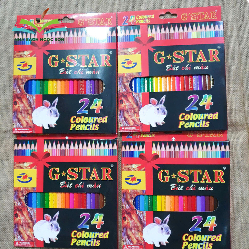 Gstar 24 Long Colored Pencils (กล่อง 24 ชิ้น) - G-STAR Rabbit Pencils