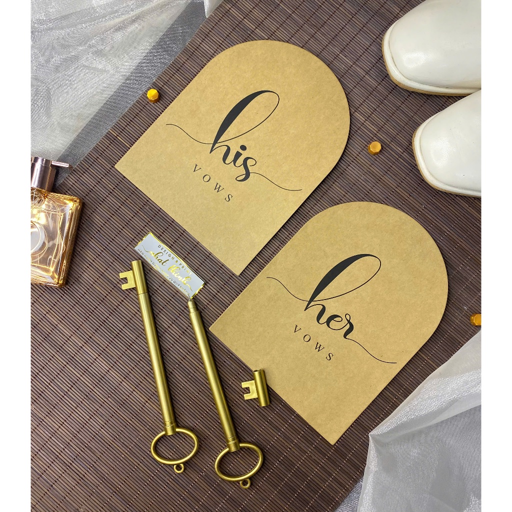 HIS VOWS CARD SET - HER VOWR • NNT DESIGN • VINTAGE ROUND BO [H05]