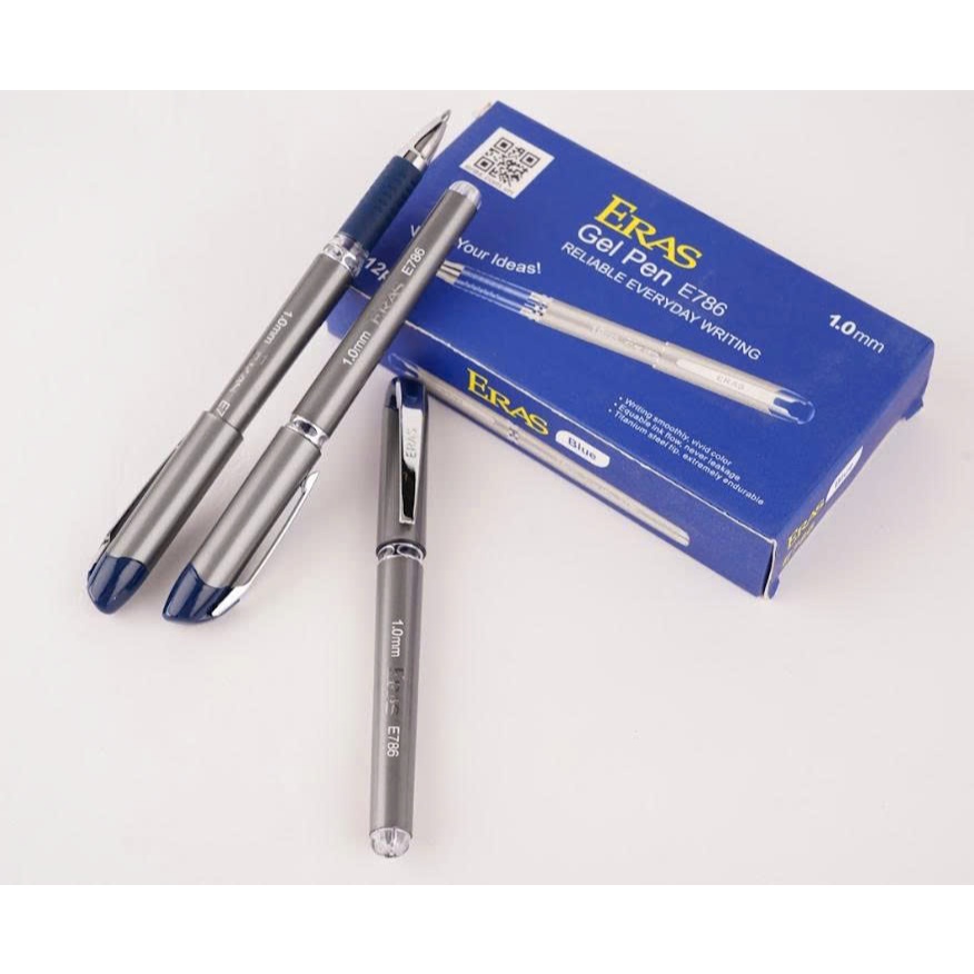 [ERASVN] Box 12 Gel Signing Pens 1.0mm E786 (น้ําเงิน/ดํา)