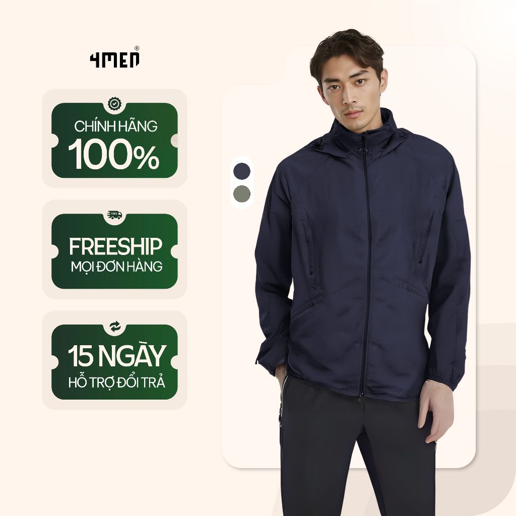 เสื้อแจ็คเก็ตกันแดดสําหรับผู้ชายมีฮู้ด UV-ProX Plain Regular Form AK074 กันน้ํา กะทัดรัด เย็น