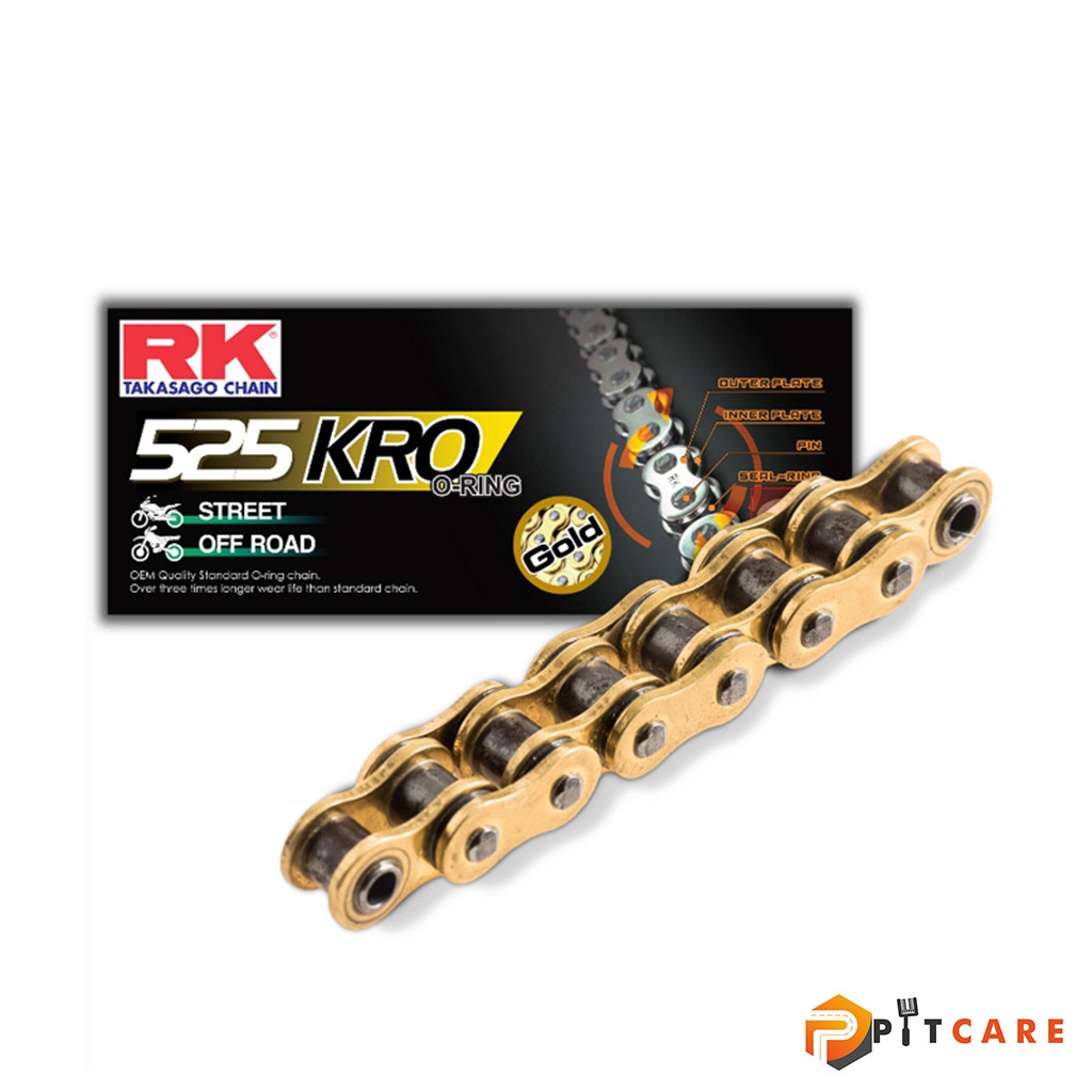 RK 525 KRO Gold Chain พร้อมซีลโซ่ RK Takasago ของแท้