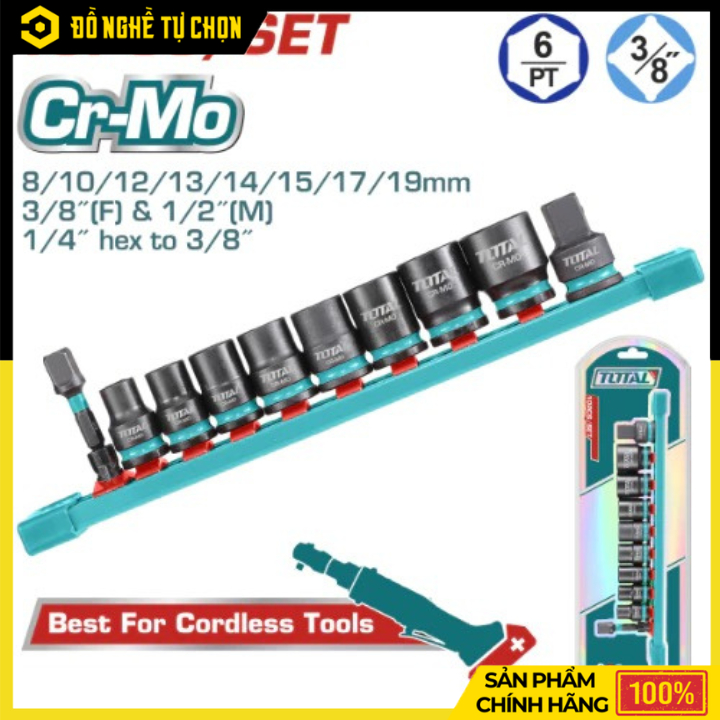 ชุดเต้ารับรวม 3/8" DR 10 ชิ้น Cr-Mo – THTISD38104 – สําหรับเครื่อง TDRLI2060151/152/B – สินค้าของแท้
