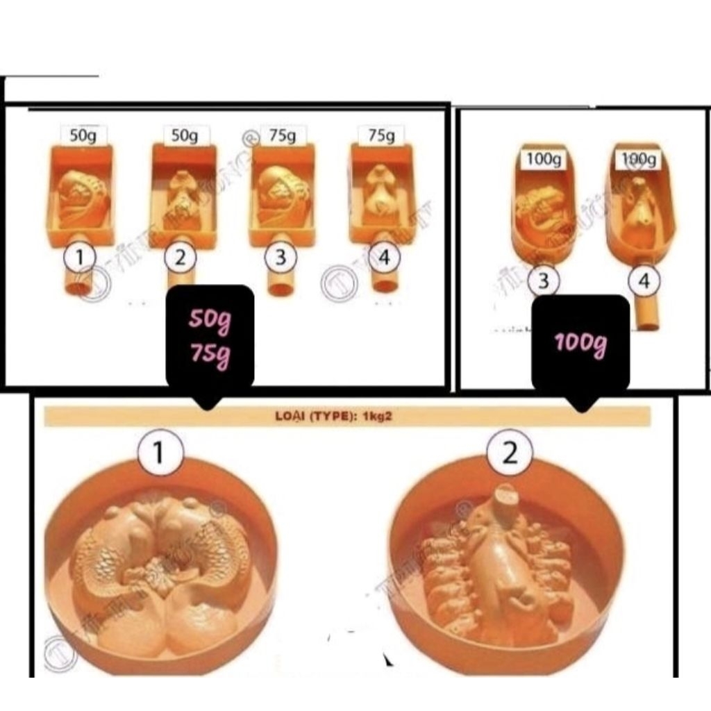 แม่พิมพ์เค้กพระจันทร์ 50g, 75g, 100g, 1.2kg ปลาโลมา