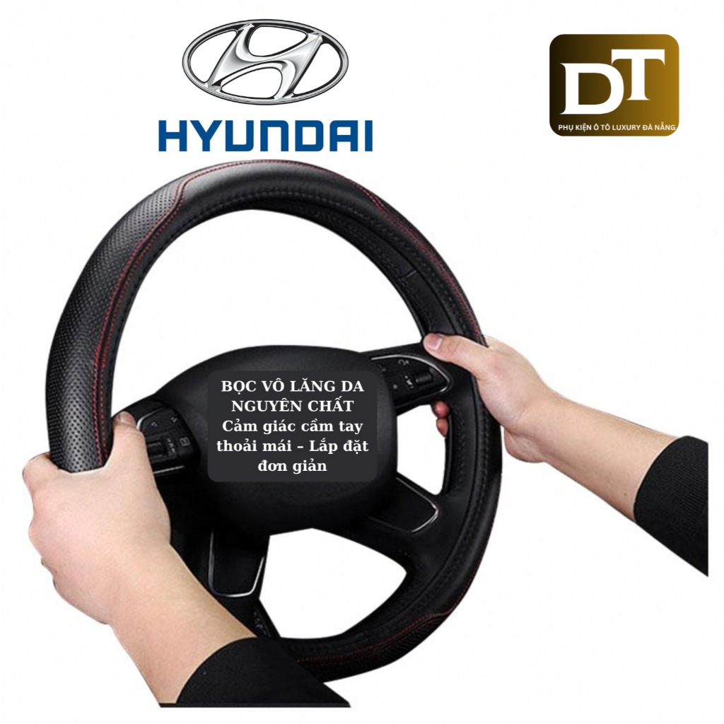 [HYUNDAI]ฝาครอบพวงมาลัยรถยนต์ MADE IN COW LEATHER HYUNDAI ACCENT,ELANTRA,TUCSON,SANTAFE,STARGAZER, I