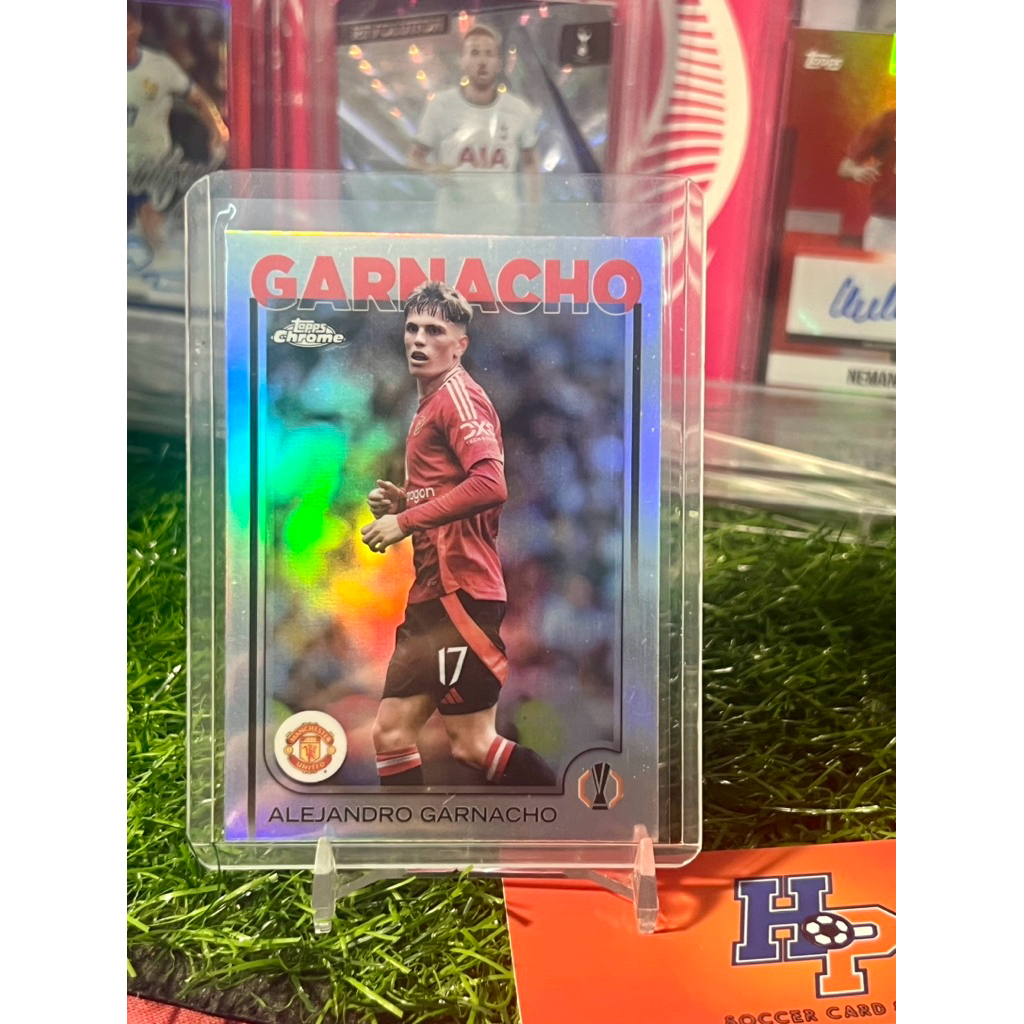 Garnacho Refractor Topps Chrome UCL 2024/25 การ์ดฟุตบอล