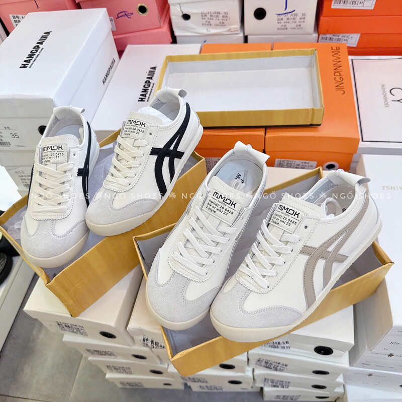 รองเท้าผ้าใบลายทางต่ํา qc full-box ของแท้