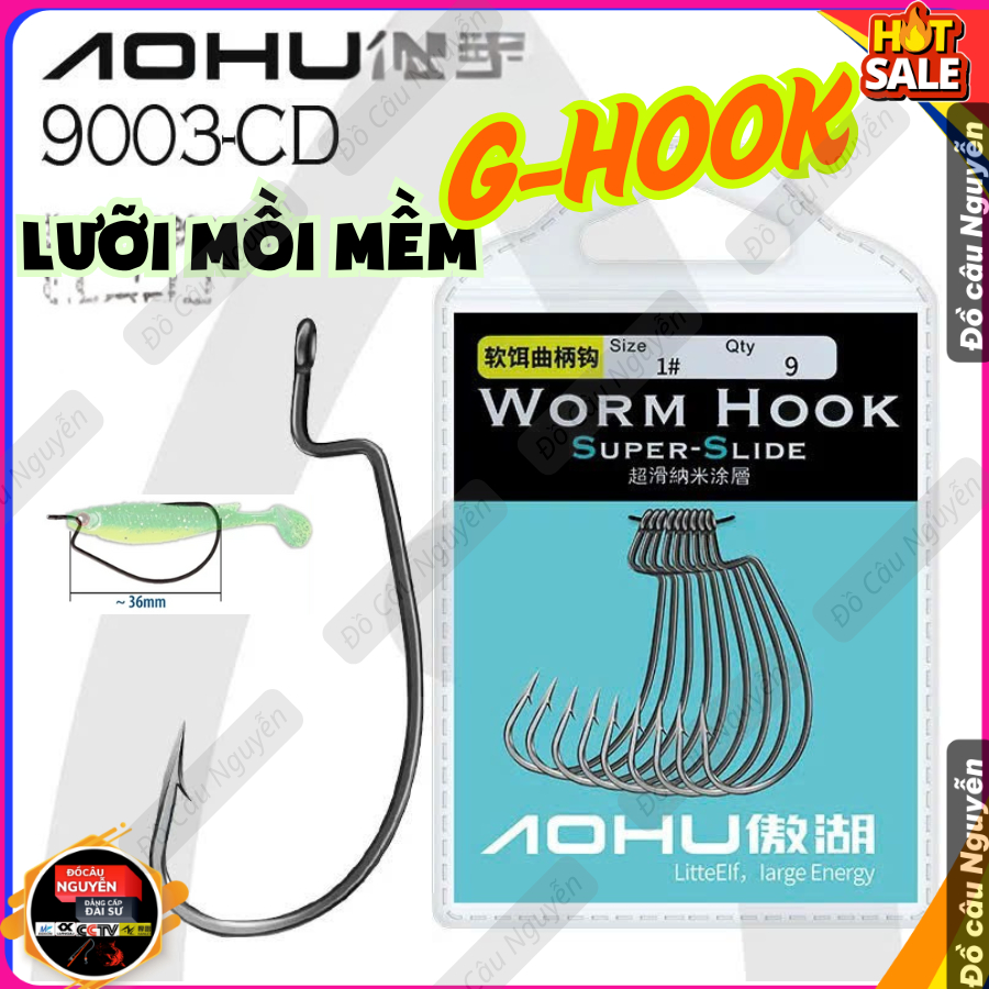 G Hook AOHUA ตกปลาเหยื่ออ่อน ตะขอทําจากเหล็กคาร์บอนเจาะอย่างดี