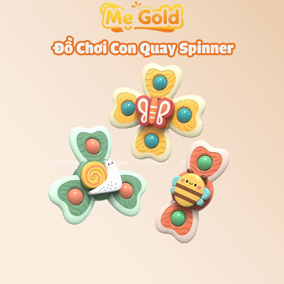 ของเล่น Spiner 4 ใบมีดแสนสนุกสําหรับเด็กทารก Combo ของเล่นพินวีล Spiner 3 ชิ้นพร้อมฐานดูด