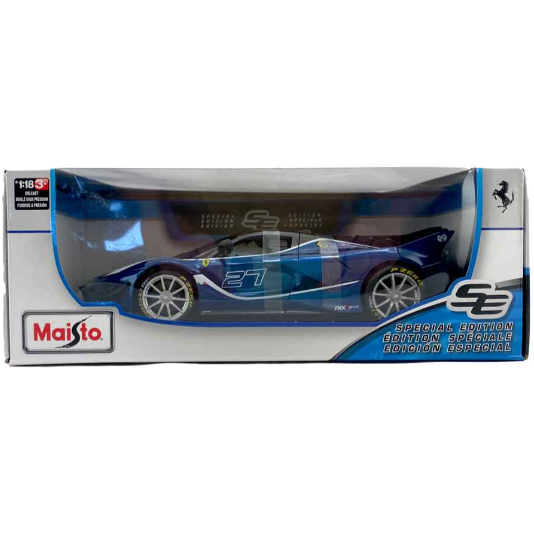 ของแท้ 1:18 รถโมเดลสเกล Maisto Ferrari FXX-K EVO สีฟ้า Full Box
