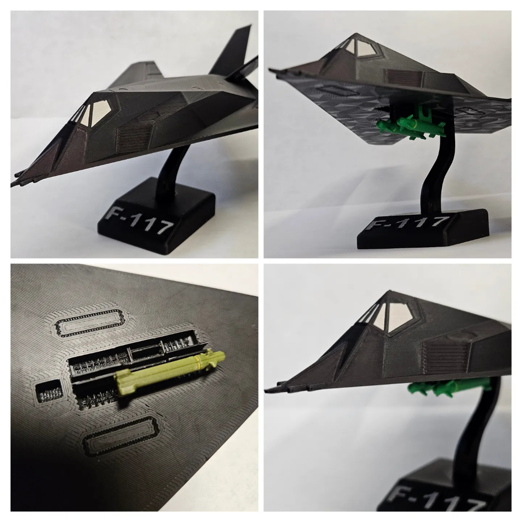 Military Lockheed F-117 โมเดลเครื่องบิน Nighthawk จอแสดงผล diorama