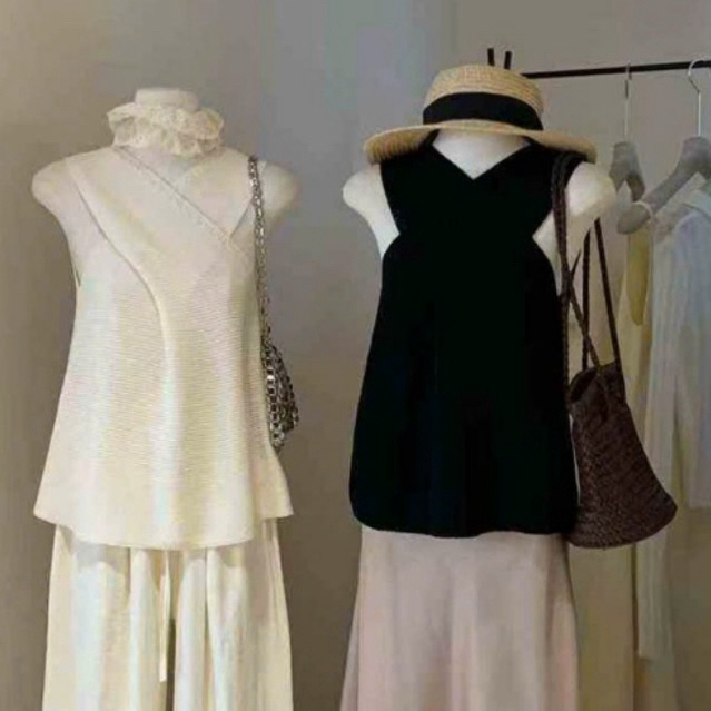 Wgwe• สเวตเตอร์คอไขว้ Mtgwe 5732 wgwe 2 สี ขาวดํา คุณภาพเยี่ยม สินค้า QC ฟรีไซส์