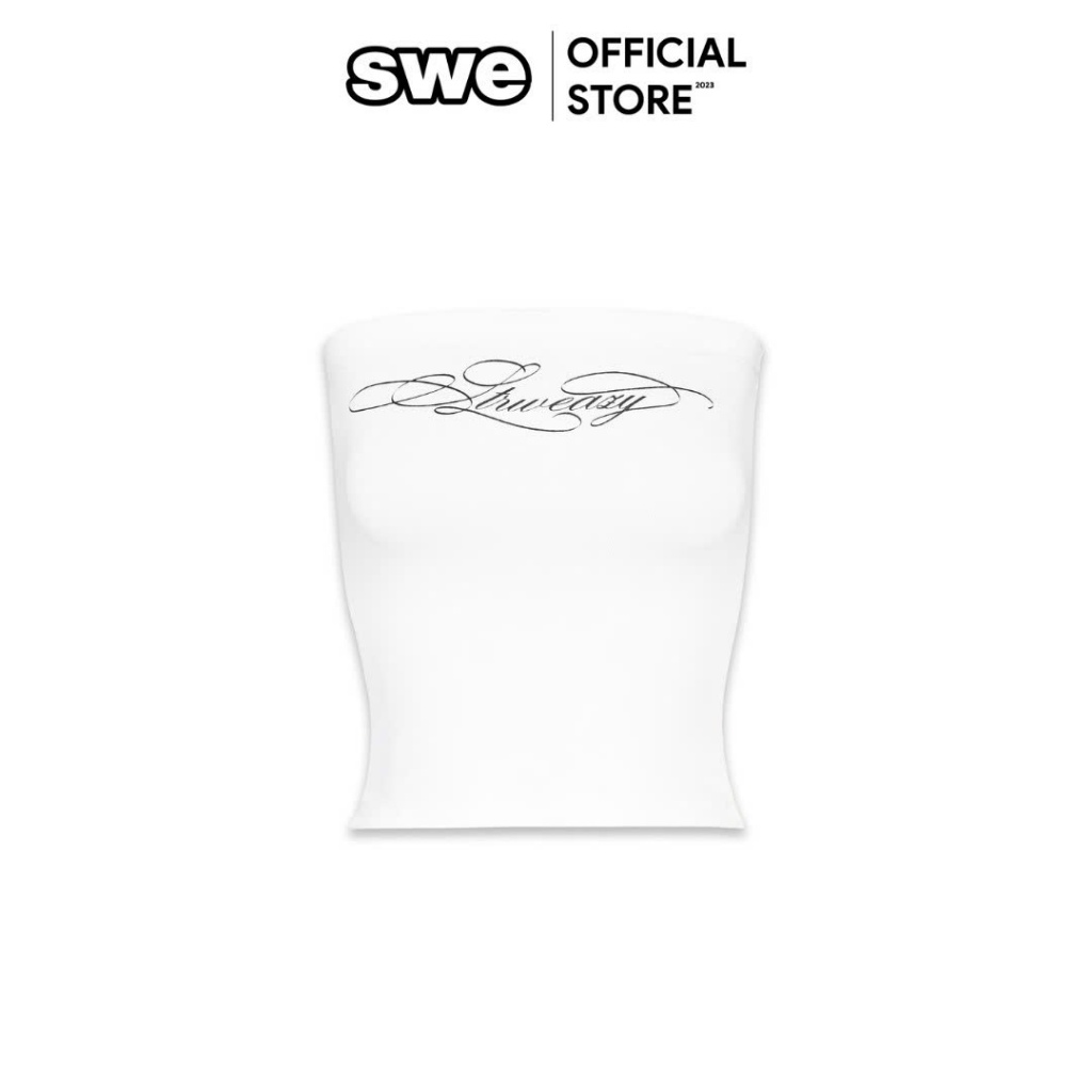 Local Brand SWE FLOW TUBE TOP Patterned TUBE TOP - สีขาว